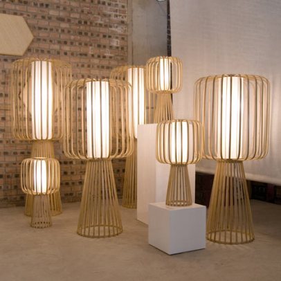 Colectia Moolin de lampi din bambus (realizata de studio lasfera)