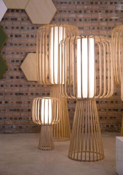 Colectia Moolin de lampi din bambus (realizata de studio lasfera)